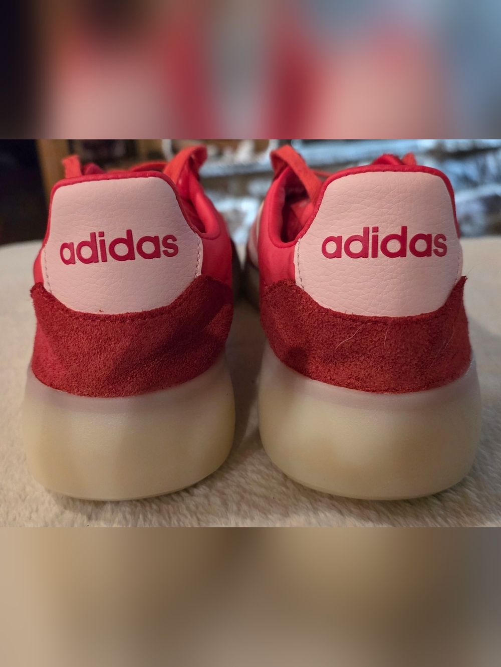 adidas Red and Pink Retro Low-Top Sneakers - Picture 6 of 9